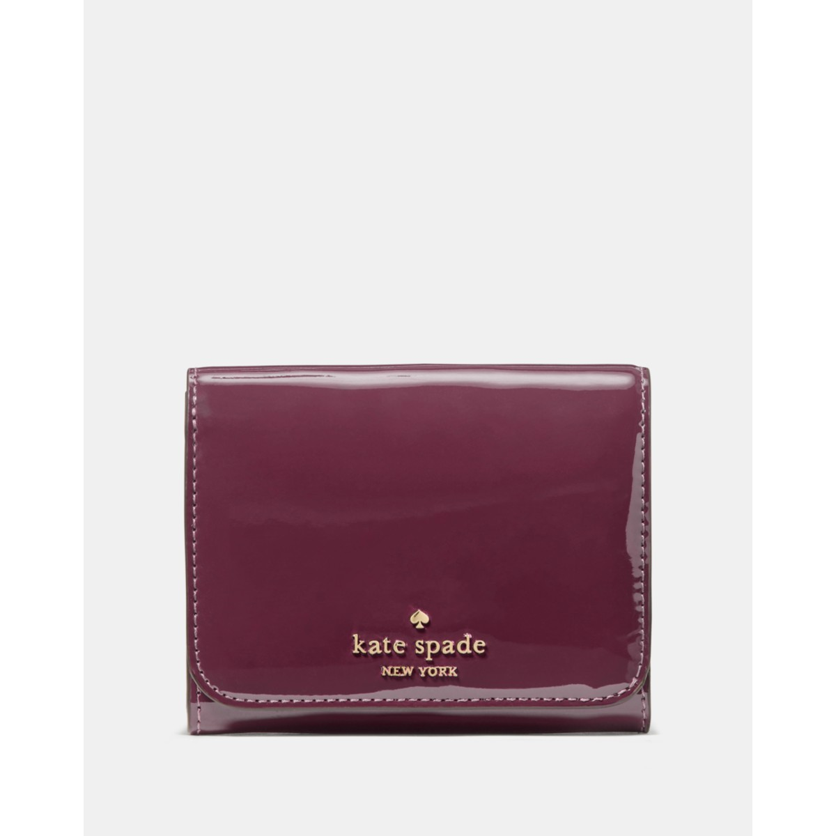 Kate Spade Patent Small L-zip Flap Wallet - Preorder — Deep Cherry
