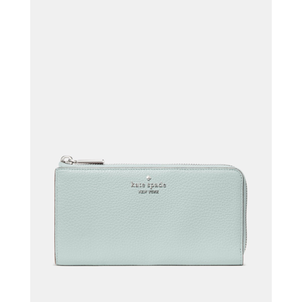 Kate Spade Large Slim L-zip Wallet - Preorder — Lake Mist