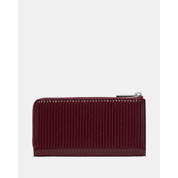 Kate Spade Shiny Quilted Large Slim L-zip Wallet - Preorder — Grenache
