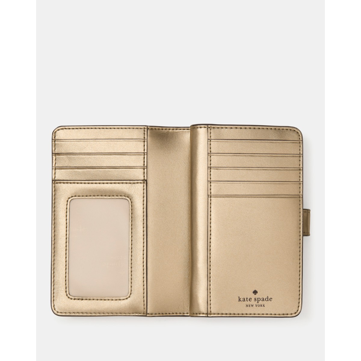 Kate Spade Metallic Medium Bifold Wallet - Preorder — Gold