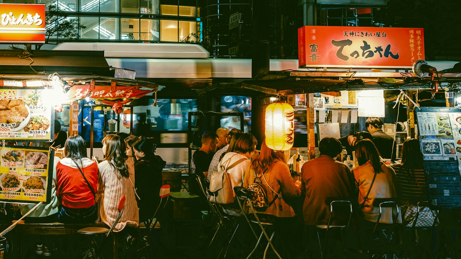 Yatai street food stall at night, Fukuoka