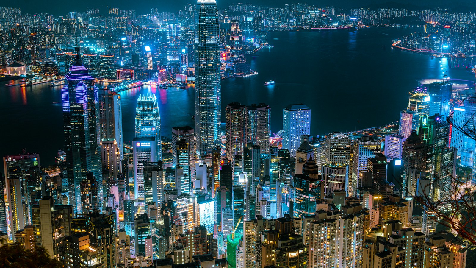 Hong Kong skyline at night from Victoria Peak