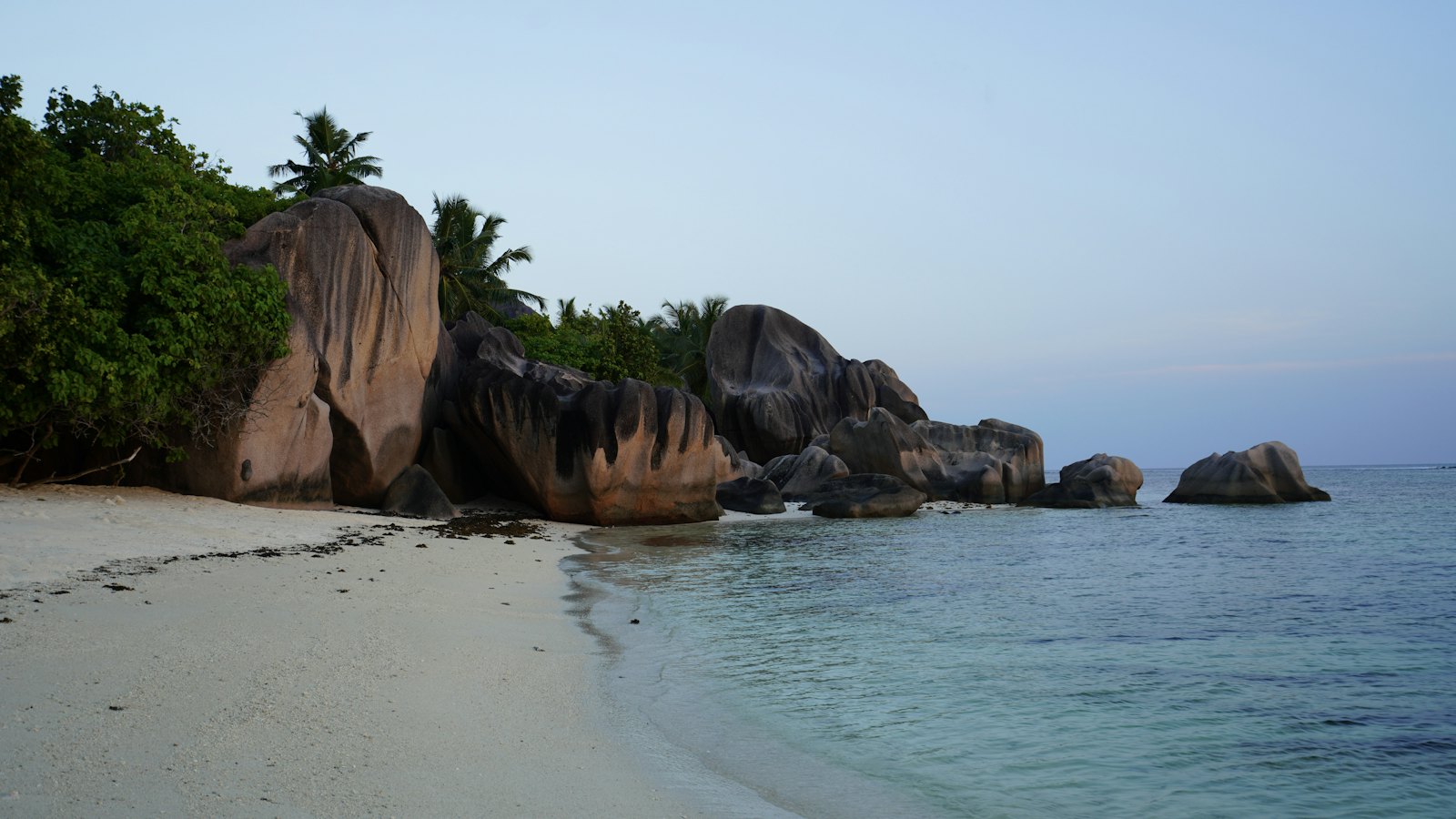 The famous granite boulders of Anse Source d'Argent beach on La Digue, Seychelles