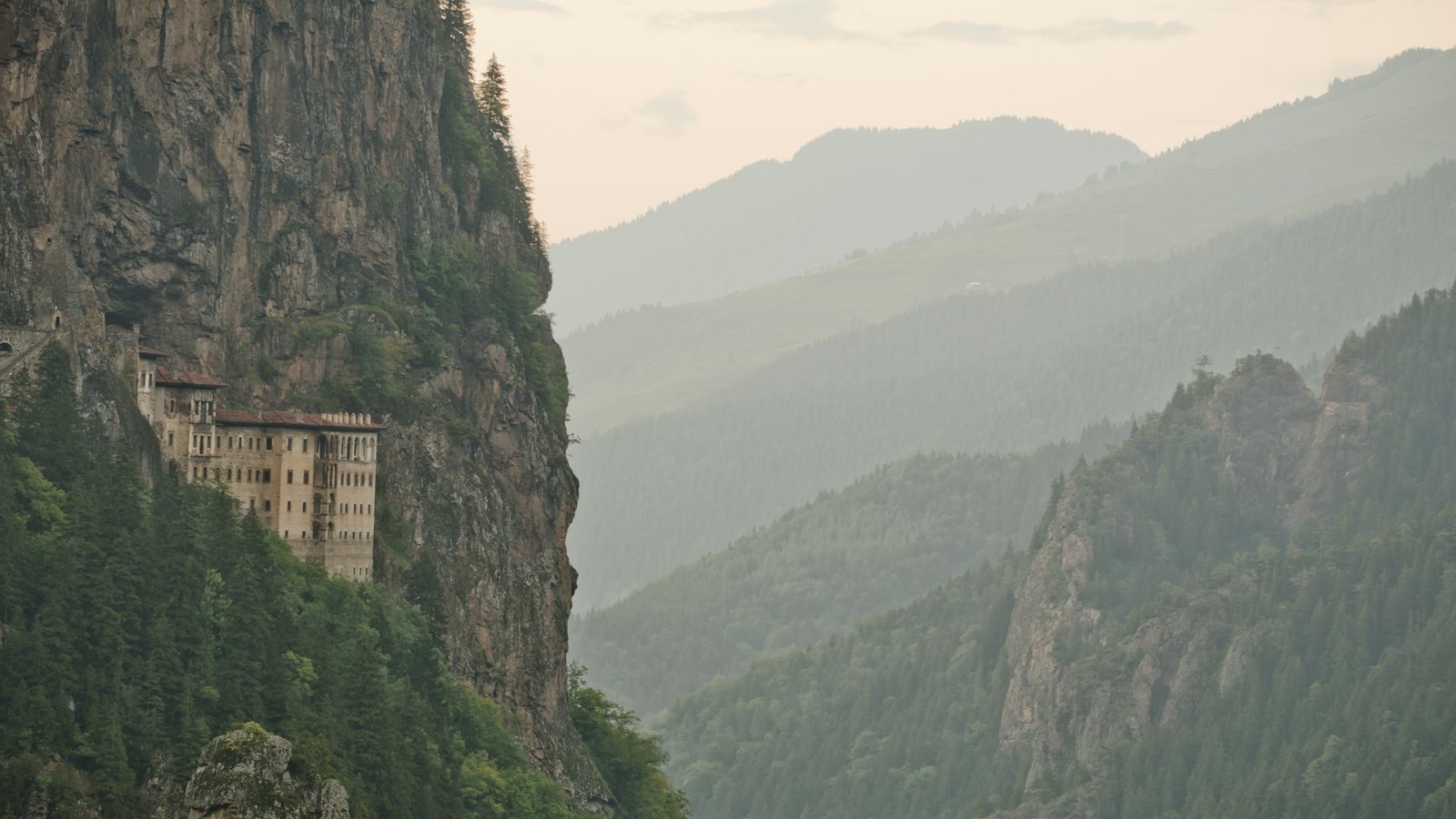 Sumela Monastery clinging to a forested cliff face near Trabzon